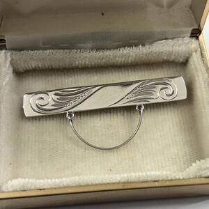 Vtg Rhodium plated sterling silver charm brooch by Beau